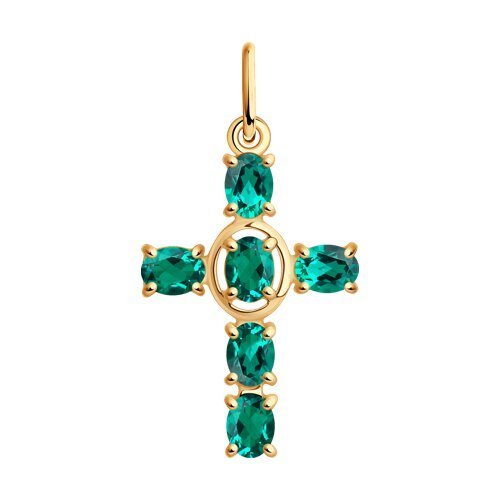 Подвеска из золота с изумрудами (Арт.3030193)