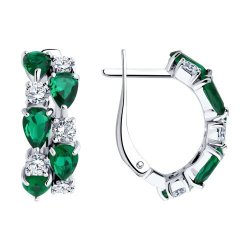 Серьги из серебра с фианитами (Арт.94026475)