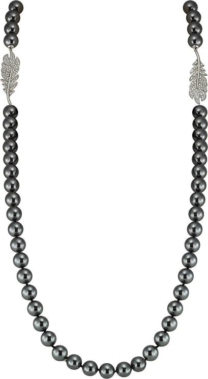 Ожерелье из серебра с жемчугом и кристаллом swarovski (Арт.29l-p44-s-31)