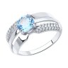 Кольцо из серебра с топазом и фианитами (Арт.94-310-00794-1)