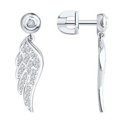 Серьги из белого золота с бриллиантами (Арт.1022250-3)