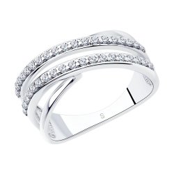 Кольцо из серебра с фианитами (Арт.94012043)