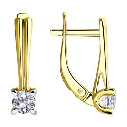 Серьги из желтого золота с фианитами (Арт.53-120-00782-1)
