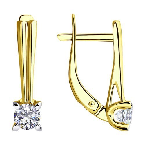 Серьги из желтого золота с фианитами (Арт.53-120-00782-1)