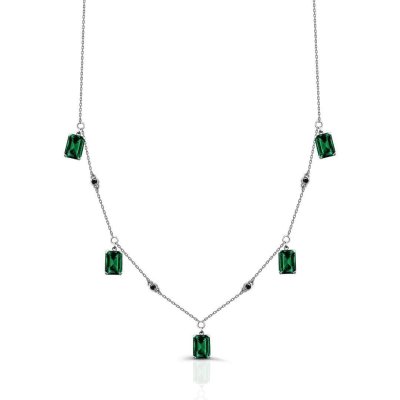 Ожерелье из золота с бриллиантом и турмалином Русские Самоцветы (Арт.95642)