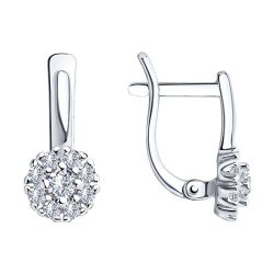 Серьги из серебра с фианитами (Арт.94021908)