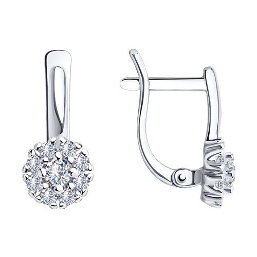 Серьги из серебра с фианитами (Арт.94021908)