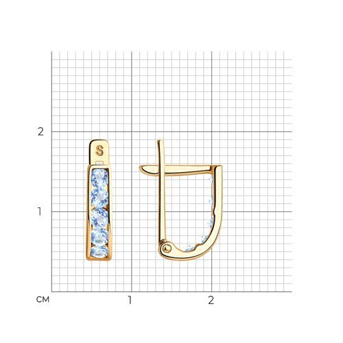 Серьги из золота с фианитами (Арт.021500)