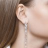 Серьги длинные из серебра с фианитами (Арт.94022375)