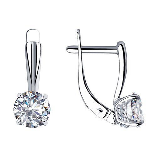 Серьги из серебра с фианитами (Арт.94023538)