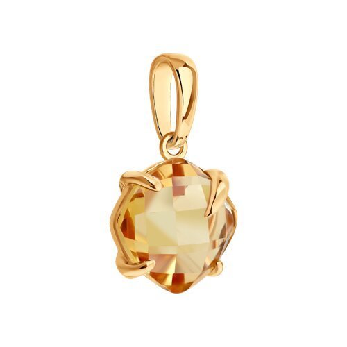 Подвеска золотая пробы 585 с цитрином (Арт.733034)