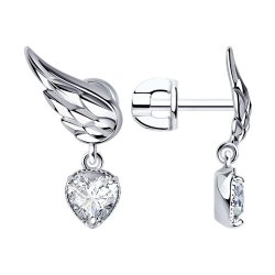 Серьги из серебра с фианитами (Арт.94025022)