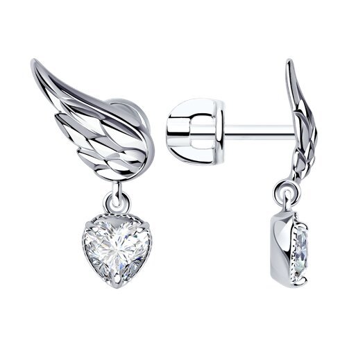 Серьги из серебра с фианитами (Арт.94025022)