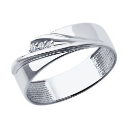 Кольцо из белого золота с фианитами (Арт.019439-3)