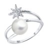 Кольцо золотое пробы 585 с жемчугом (Арт.79-10048-3)