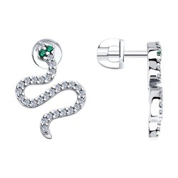 Серьги из серебра с фианитами (Арт.94025834)