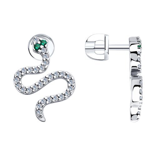 Серьги из серебра с фианитами (Арт.94025834)