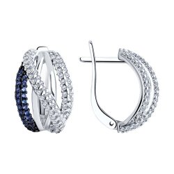 Серьги из серебра с фианитами (Арт.94025940)