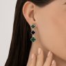 Серьги из серебра с малахитом и ониксом (Арт.83020446)