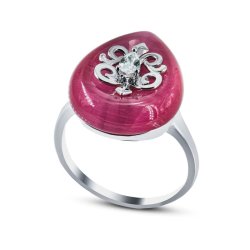 Кольцо Серебряные крылья (Арт.21sr000802c-1hs-31-96_koshachiiglaz_kubcirkonii_60)