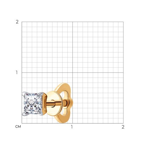 Серьга из золота с бриллиантом выращенным (Арт.9170008-5)