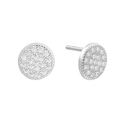 Серьги из серебра с фианитом (Арт.cz-e04725-x-w-x-x-w)