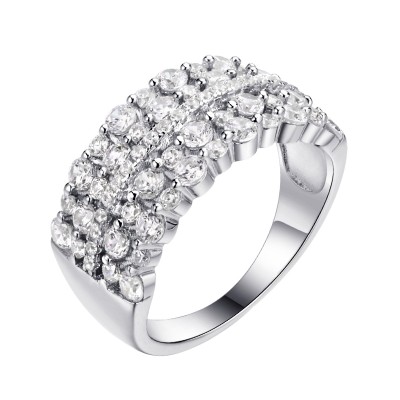 Кольцо серебряное с фианитами «Trendy Shine» Fresh Jewelry (арт.CZ-R00640-X-W-X-X-W)