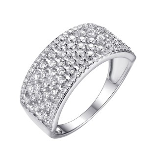 Кольцо с фианитами «Caviar Shine» серебро 925 Fresh Jewelry (арт.CZ-R01595-X-W-X-X-W)