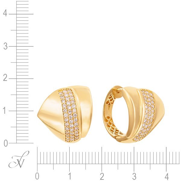 Серьги из золота с бриллиантом (Арт.247877_ygdw_sr_yg)