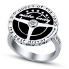Кольцо серебро с куб. цирконием и эмалью «Silver Wheels Auto Lady» Myjewels (арт.21w002w-148)