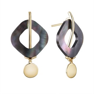 Серьги с жемчугом «Гравитация света» серебро 925 Fresh Jewelry (арт.PI-E03230-X-L-PNB-X-X)