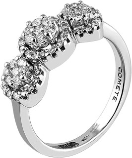 Кольцо с бриллиантами из белого золота «Rose di diamanti» Comete (арт.ANB1444)