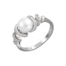 Кольцо с жемчугом и фианитами «Морская спираль» Fresh Jewelry (арт.PI-R2412-1-X-W-PN-X-W)
