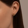 Серьги пусеты золотые пробы 585 с агатом (Арт.728767)