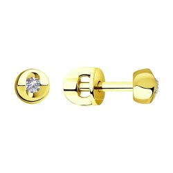 Серьги из желтого золота с бриллиантами (Арт.1021427-2)