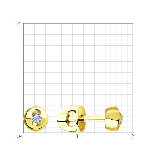 Серьги из желтого золота с бриллиантами (Арт.1021427-2)