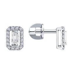 Серьги из белого золота с бриллиантами (Арт.1021729)
