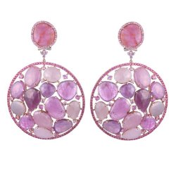 Серьги из золота с корундом и сапфиром (Арт.e3180k_ps_cr_pink)