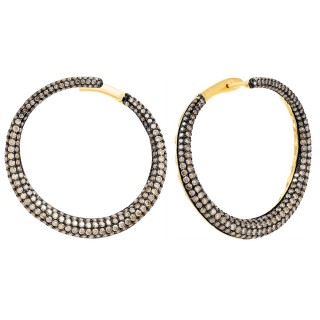 Серьги из золота с коричневыми бриллиантами «Ночной Орбитал» MYJEWELS (арт.E38930B1F14YB001_SR_DN_YG)