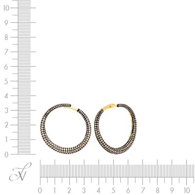 Серьги из золота с коричневыми бриллиантами «Ночной Орбитал» MYJEWELS (арт.E38930B1F14YB001_SR_DN_YG)