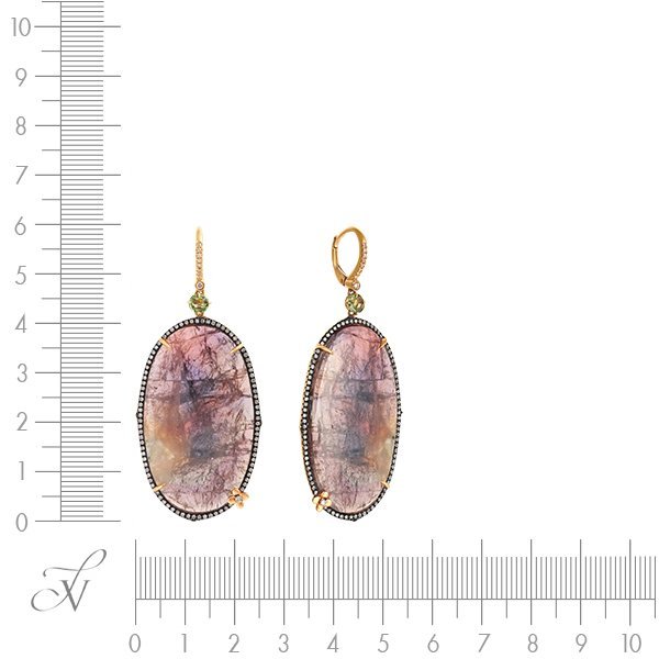 Серьги из золота с бриллиантом и корундом (Арт.er-dia-01096y_gsa_cr_yg)