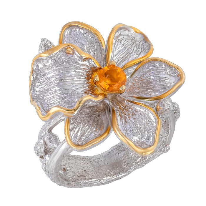 Серебряное кольцо BEAVERS с цитрином 1641ct