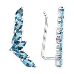 Серьги из серебра с ситаллами (Арт.94-320-02173-1)