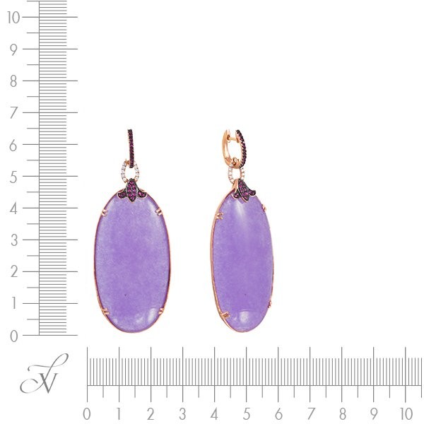 Серьги из золота с бриллиантом и кварцем (Арт.hf05115e-r-pj_sr_ru_laqzt_pink)