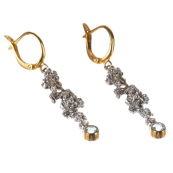 Серебряные серьги BEAVERS с топазом 2141t