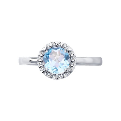 Кольцо из серебра с топазом и фианитами (Арт.92011016)