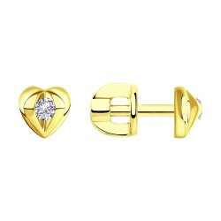Серьги из желтого золота с бриллиантами (Арт.1021519-2)