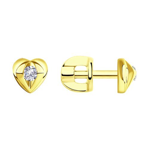 Серьги из желтого золота с бриллиантами (Арт.1021519-2)