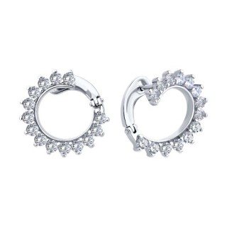 Серьги из серебра с фианитами «Солнечный круг» Соколов (арт.94026880)