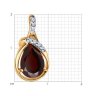 Подвеска из золочёного серебра с гранатом и фианитами (Арт.93-330-01919-1)